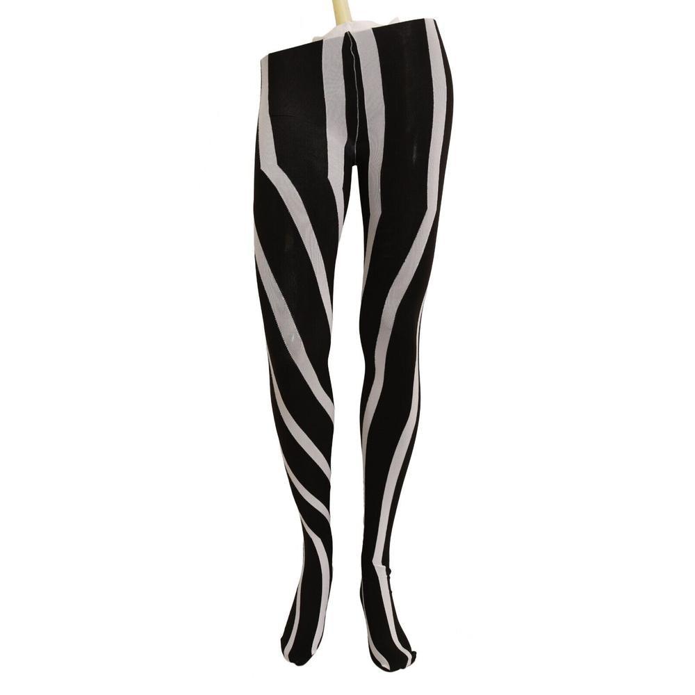 Dolce & Gabbana Black White Striped Tights Stockings | Lyst