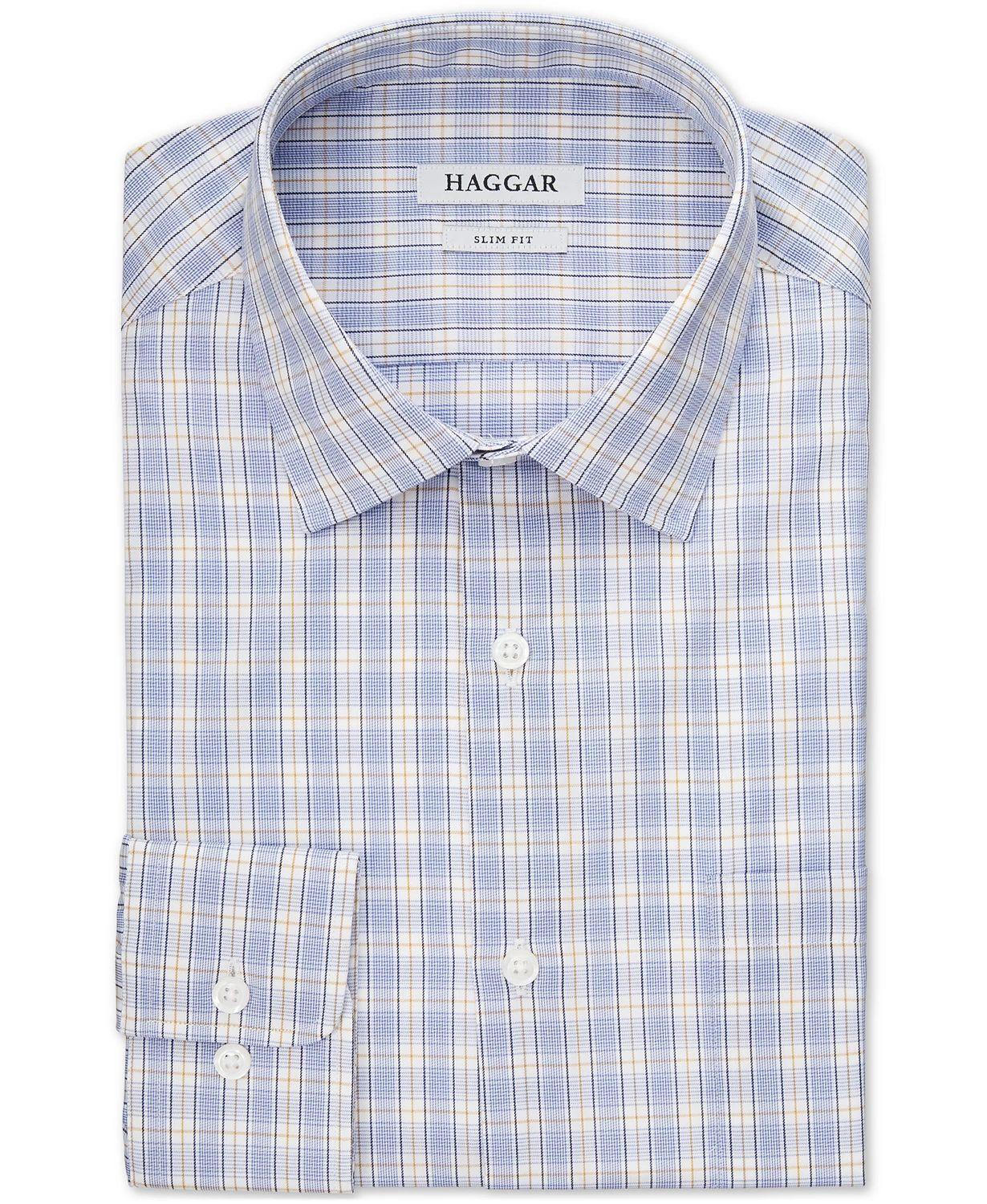 Haggar Cotton Slim-fit 17-17 1/2 Check 