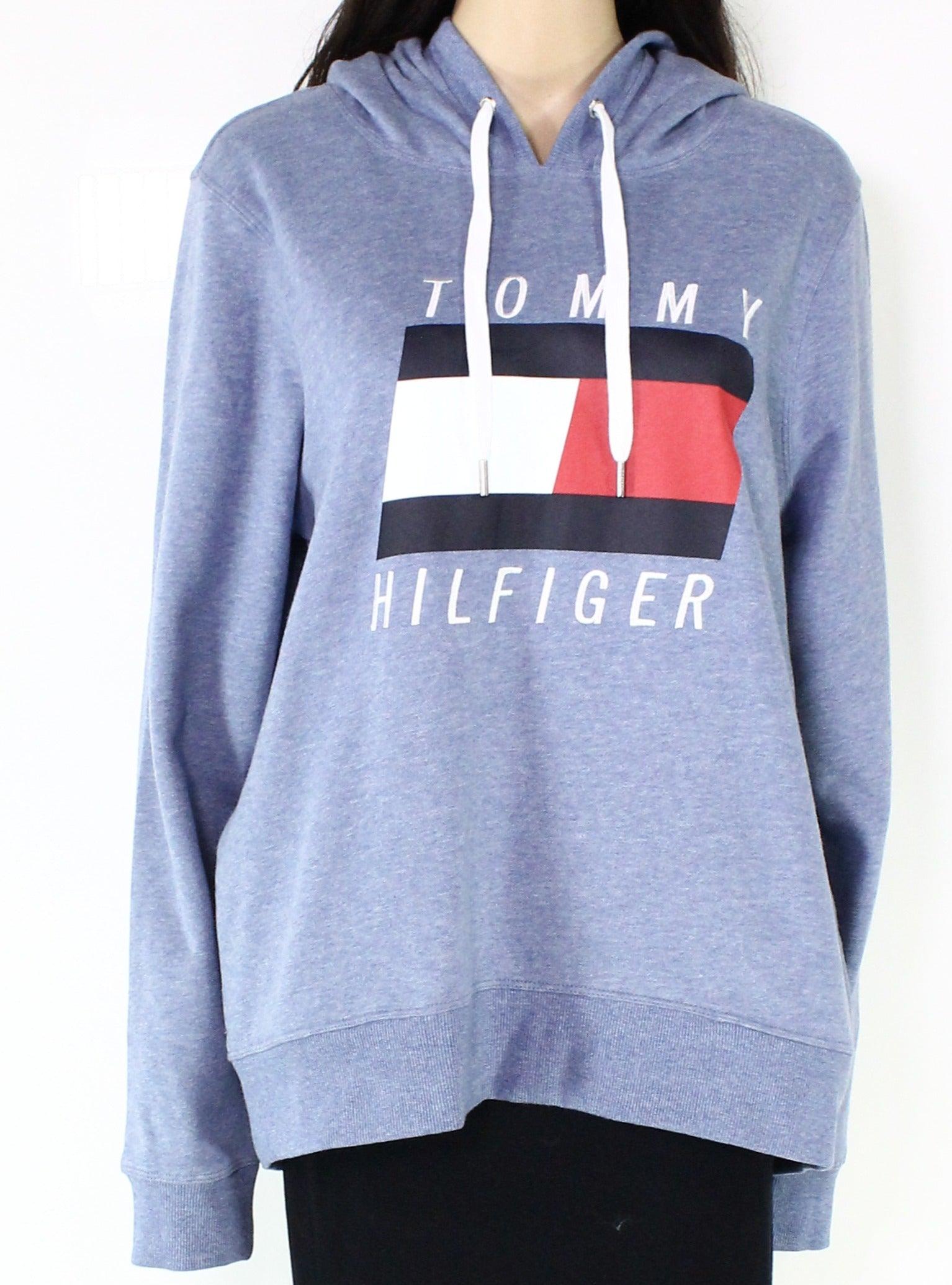 Tommy Hilfiger Cotton Hoodie Size Xl Embroidered Logo-print in Blue | Lyst