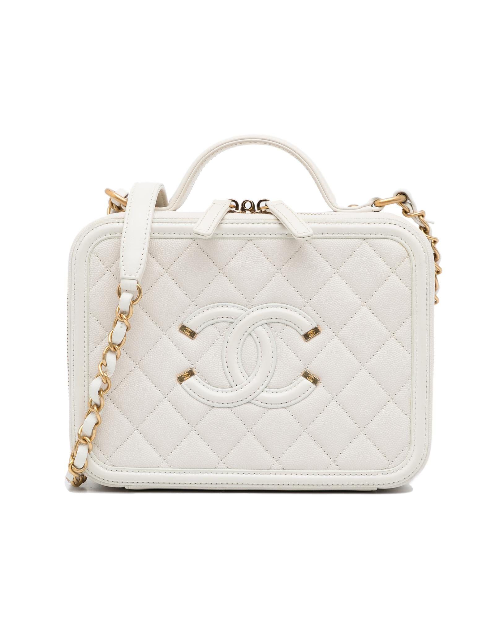 Chanel Quilted Leather Vanity Satchel in Natural
