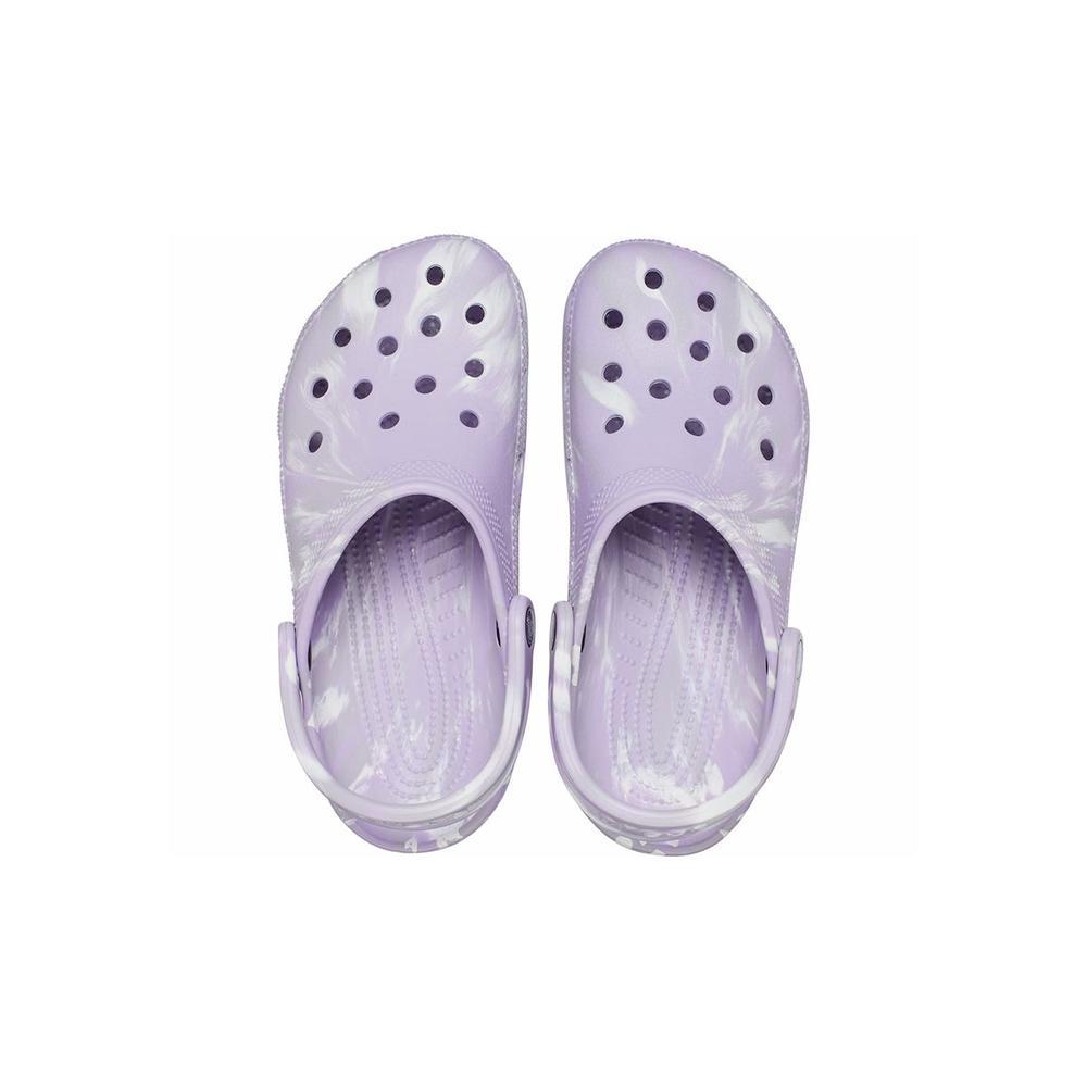 Crocs™ Classic Marbled Clog Sandals (lavender/multi) in Purple | Lyst