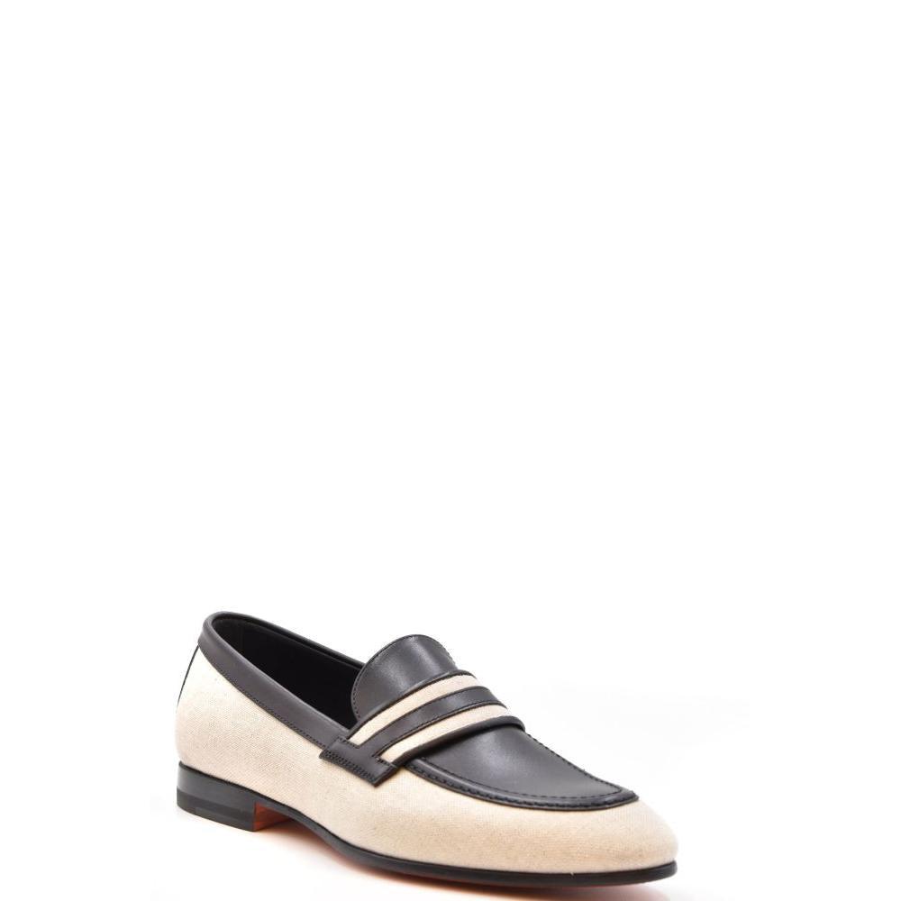 Santoni Moccasins Color: Multicolor Material: Leather : 50%, Canvas : 50%  in White | Lyst