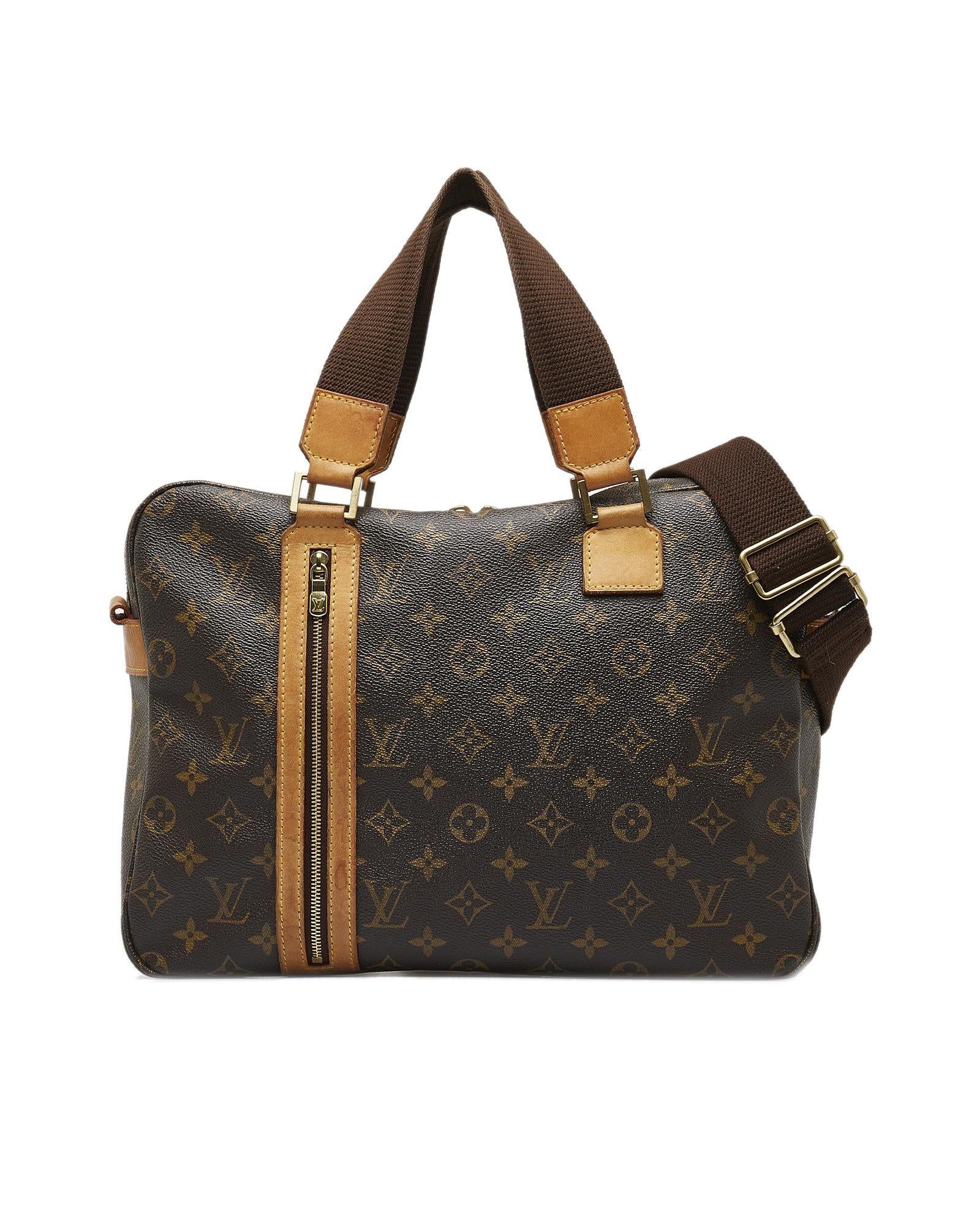 Louis Vuitton Canvas Sac With Leather Trim And Multiple Pockets in