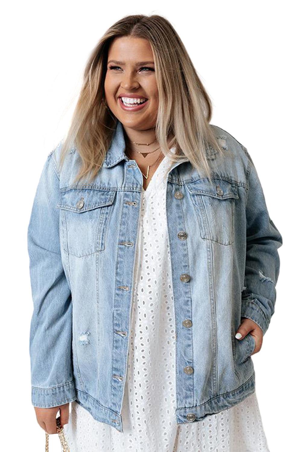 Washed Pocketed Denim Jacket | Lyst 