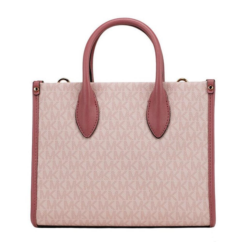 Michael Kors Mirella Small Powder Blush Pvc Top Zip Shopper Tote