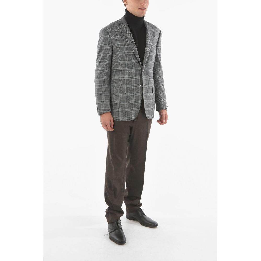 Corneliani Plaid Wool Leader Soft Side Vents 2-button Blazer in Gray ...