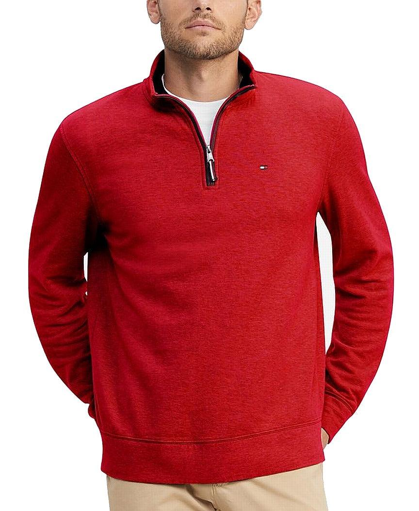 tommy hilfiger half zip sweater red