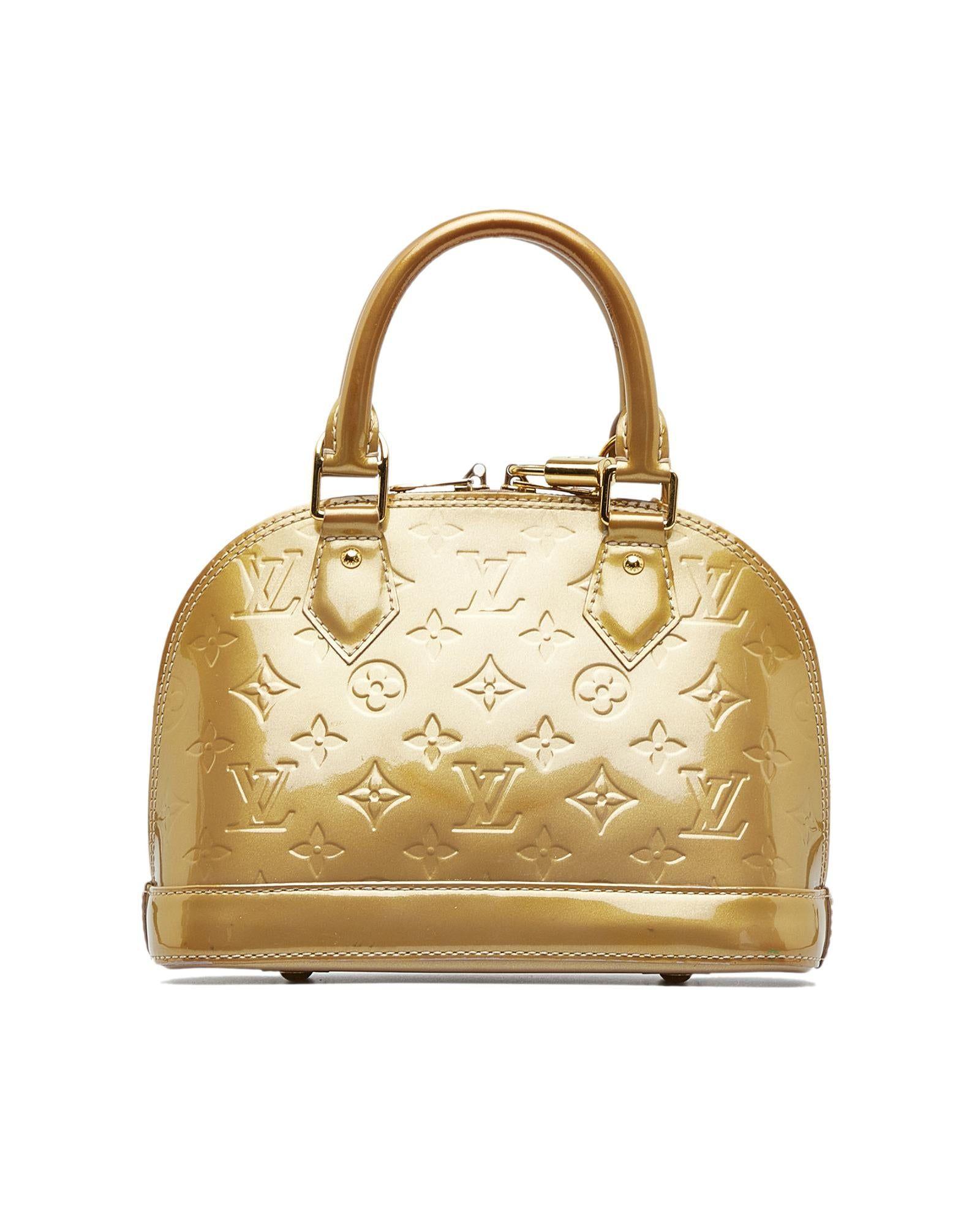 Louis Vuitton Vernis Leather Zip Top Handbag in Metallic