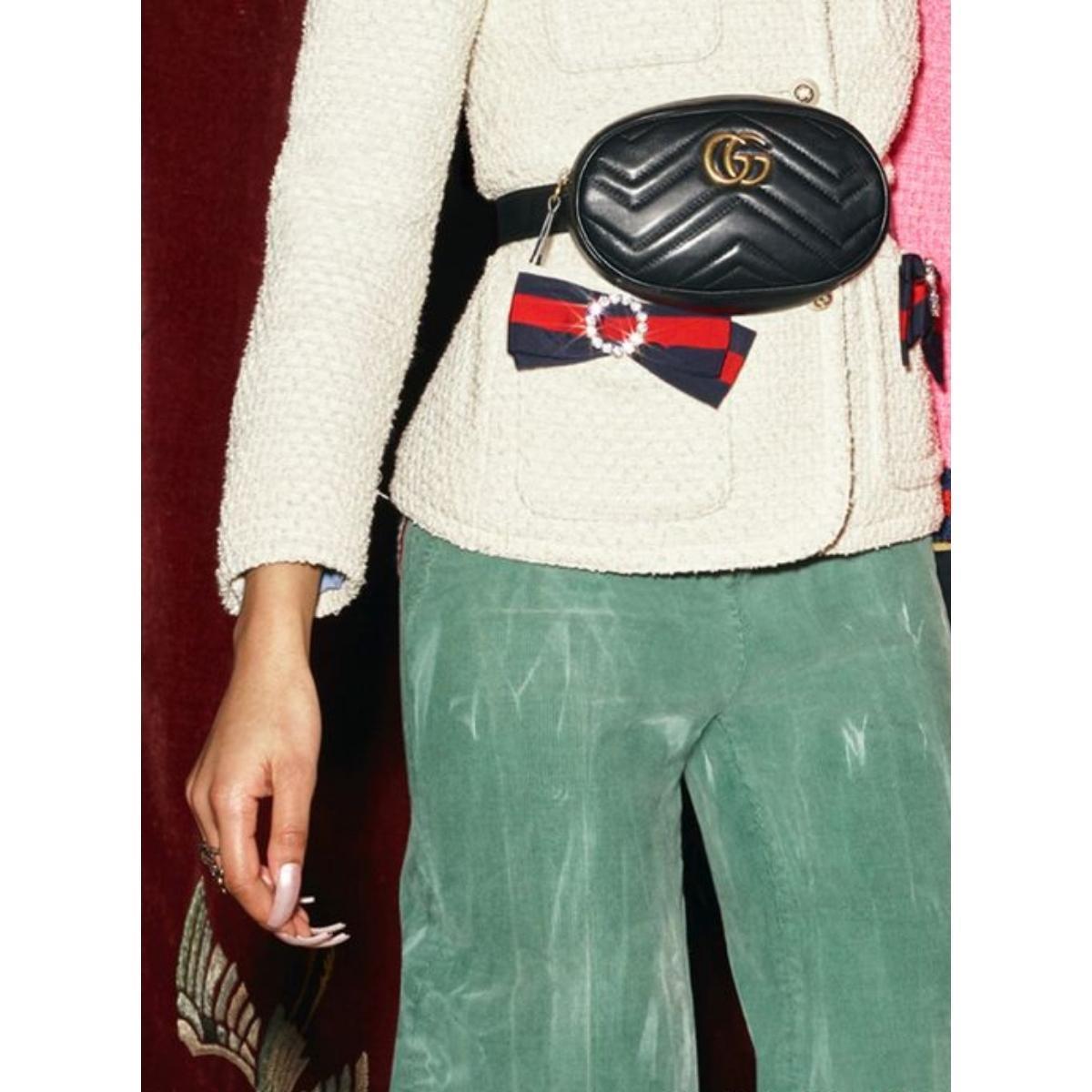 Gucci GG Marmont Matelasse Belt Bag 85 in Black | Lyst