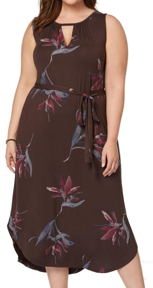 Dress Size 3x Plus Shift Floral Keyhole 