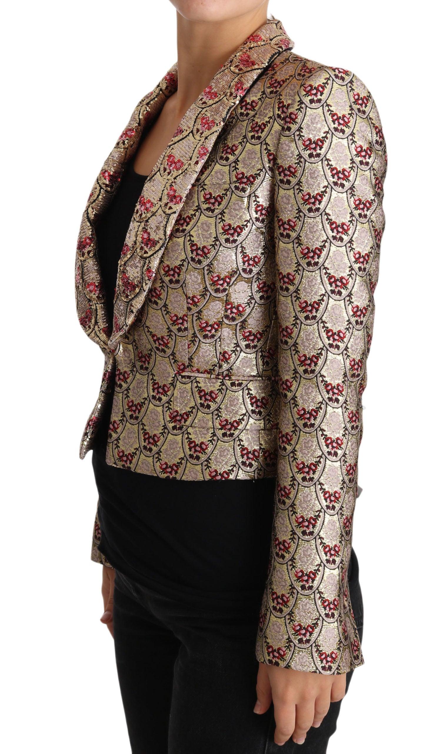 gold floral blazer
