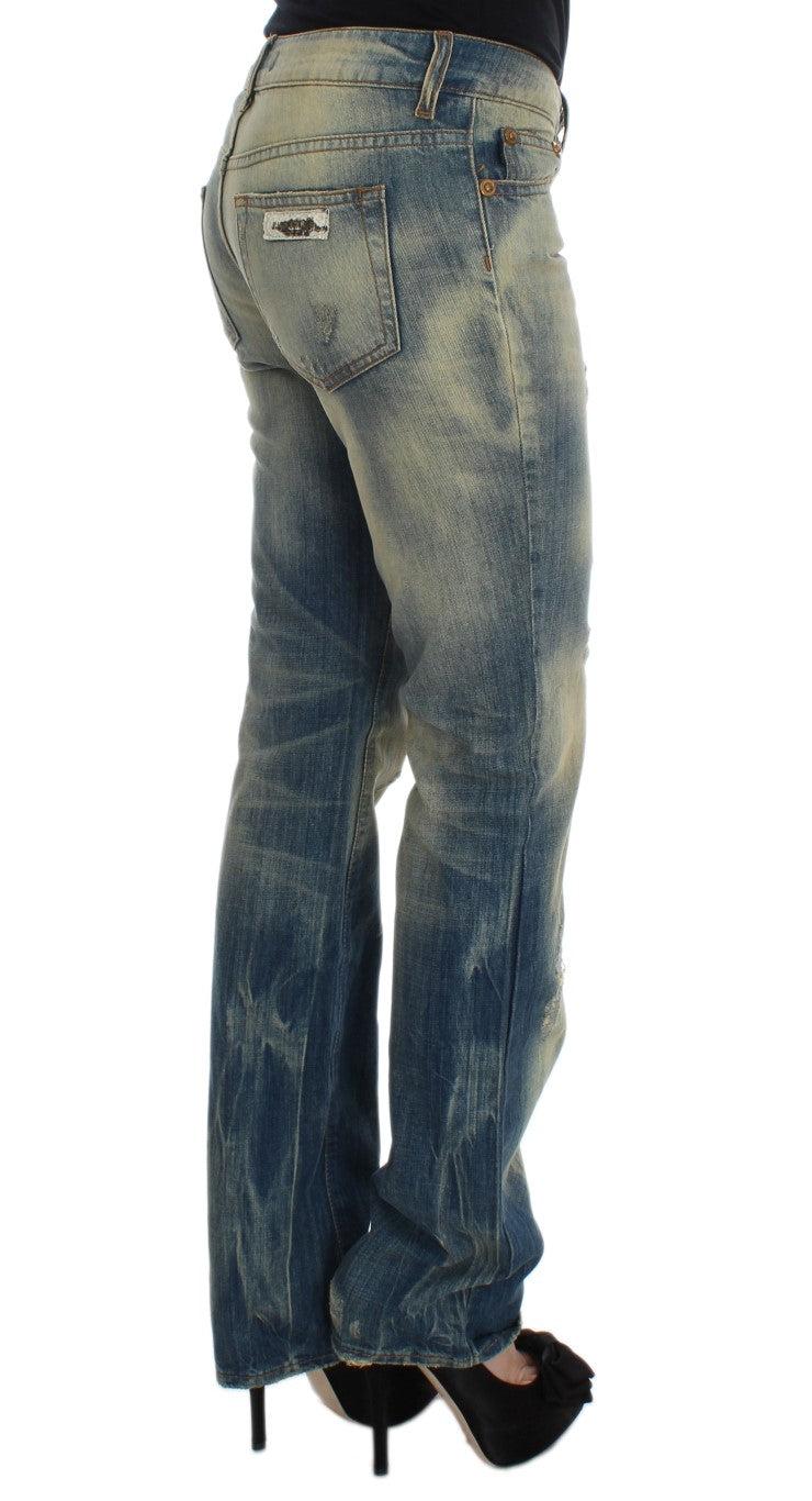 Cotton Slim Fit Bootcut Jeans 