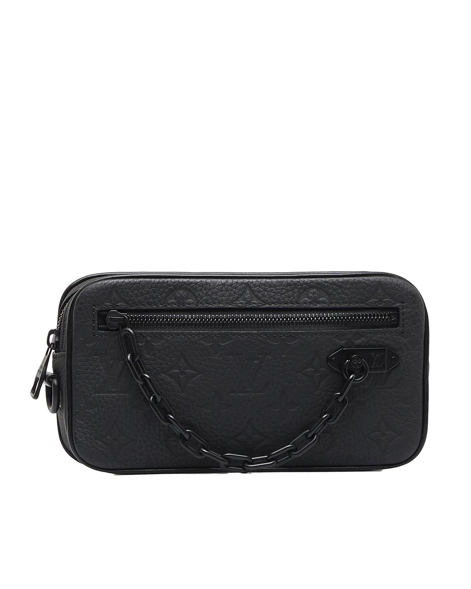 LOUIS VUITTON Black Taurillon Leather Volta Bag/ Hand bag