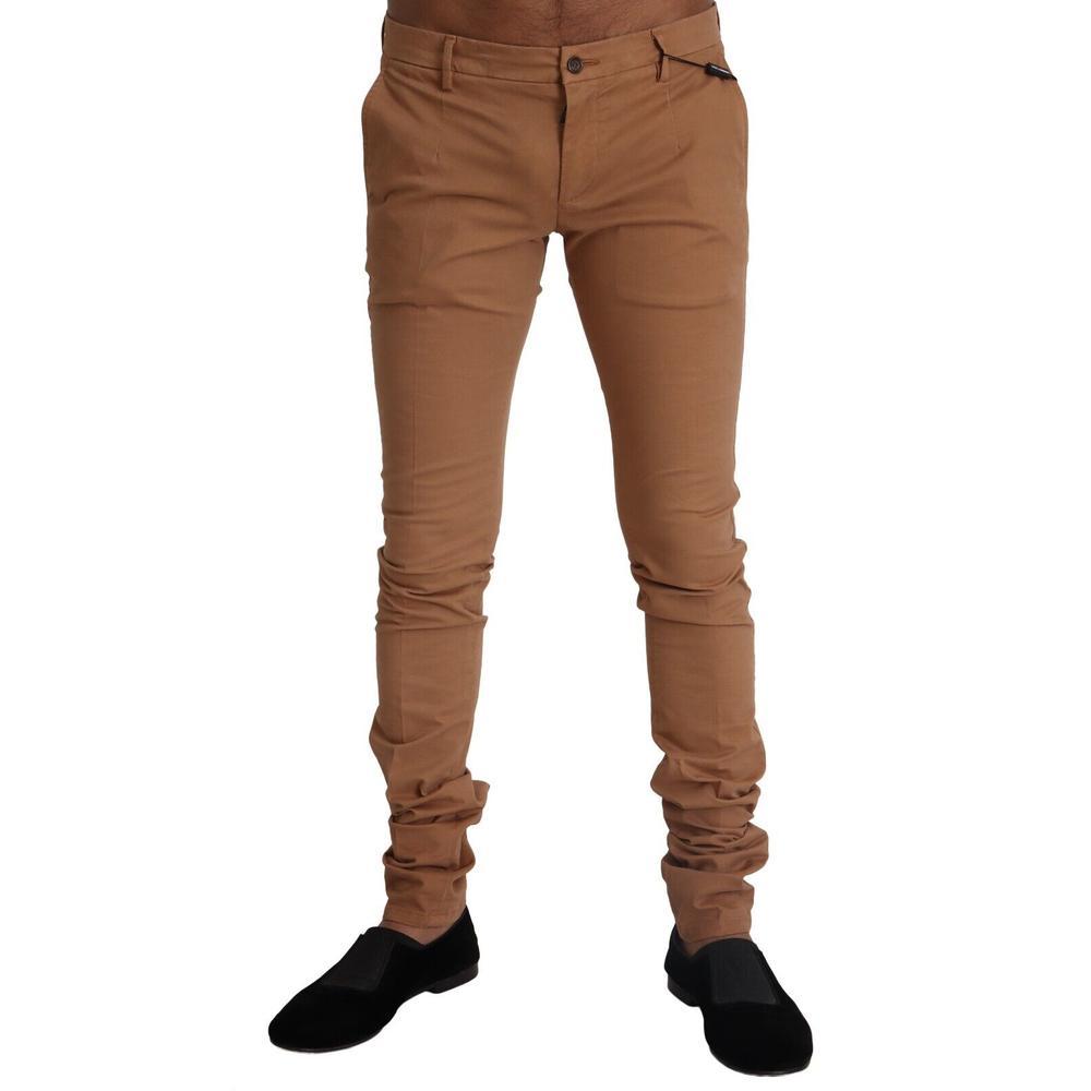 Dolce & Gabbana Dolce Gabbana Cotton Blend Slim Fit Trouser Skinny Pants in  Brown for Men | Lyst