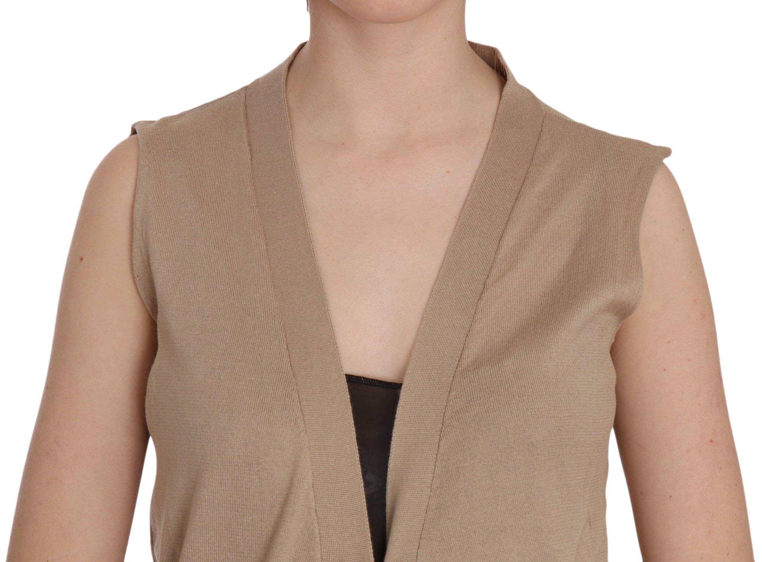 Cotton Sleeveless Cardigan Top Vest in 