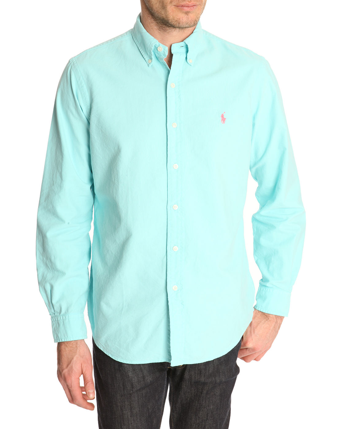 Polo ralph lauren Washed Turquoise Slim Fit Oxford Shirt in Green for ...