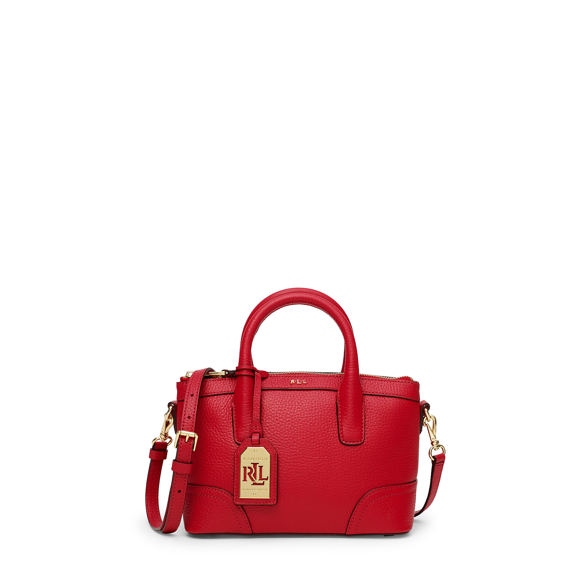 ralph lauren red leather handbag
