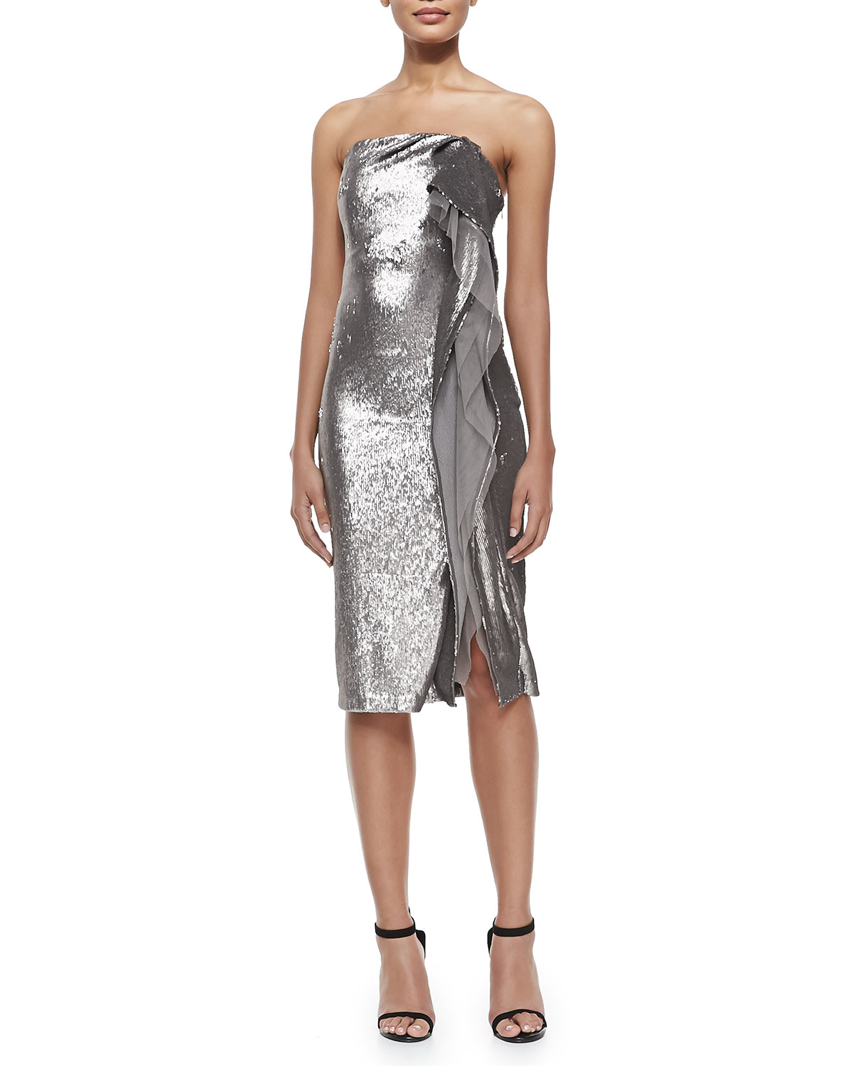 cascading ruffle gown