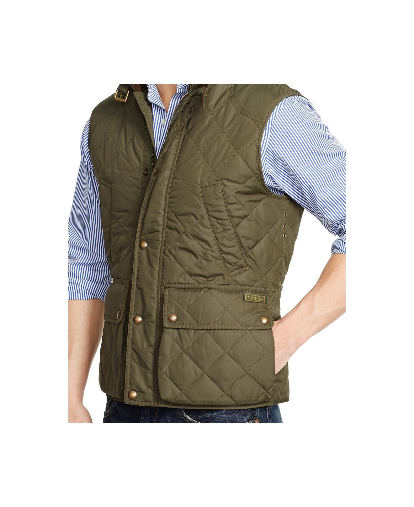 Polo Ralph Lauren Corduroy Quilted Vest in Green for Men Lyst
