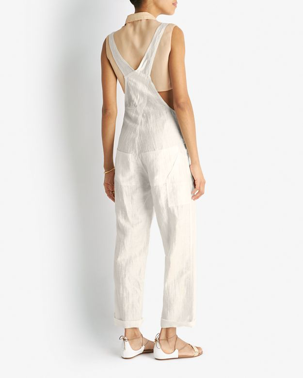 white linen overalls womens