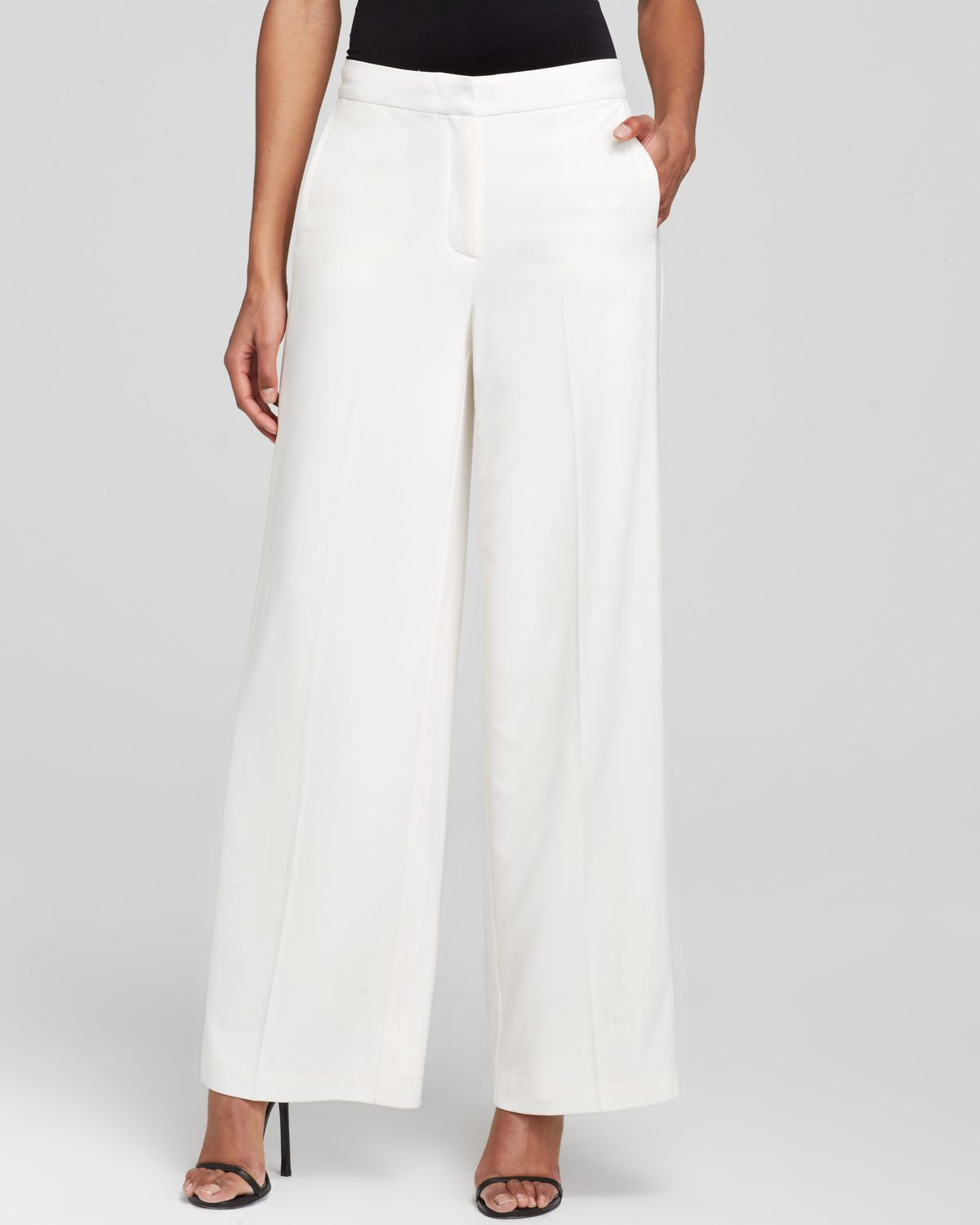 Dylan Gray Wide Leg Crepe Pants Bloomingdale'S Exclusive in White Lyst