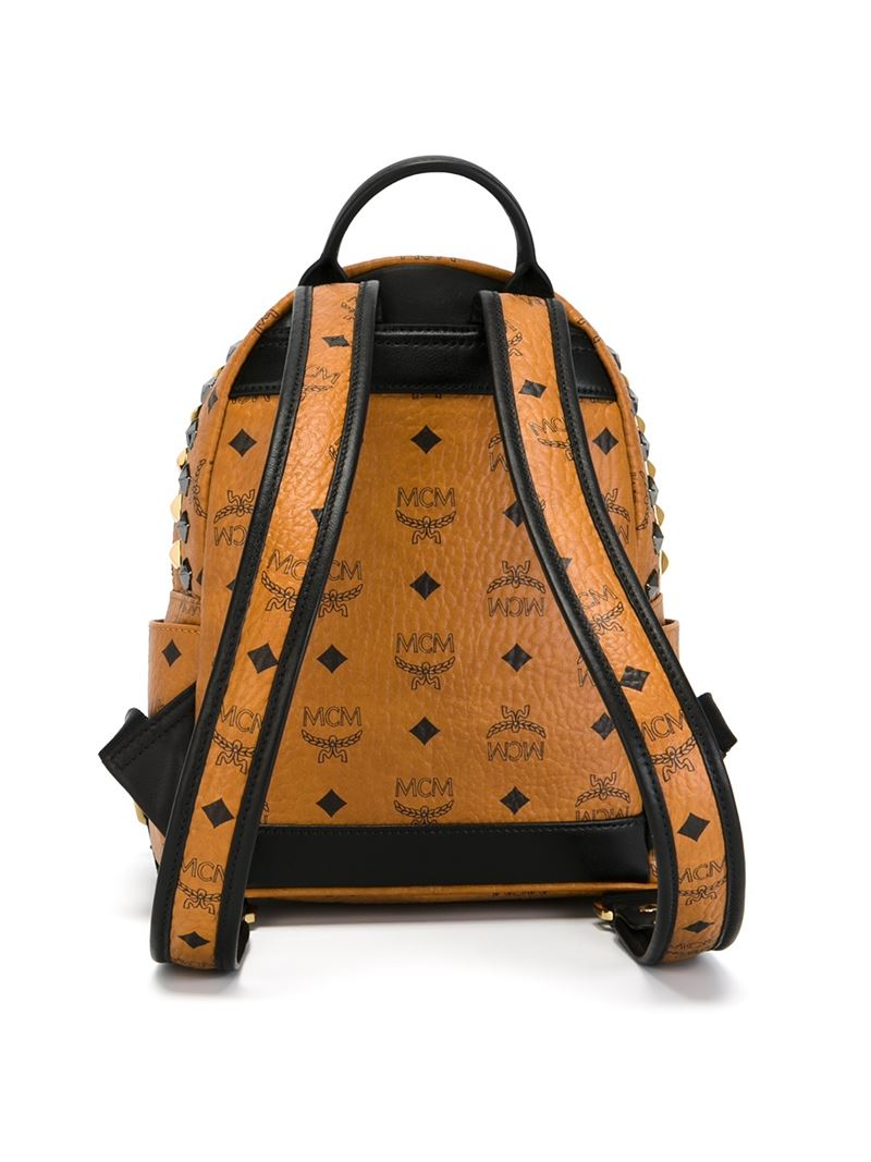 MCM Mini 'stark Brock' Backpack in Brown - Lyst