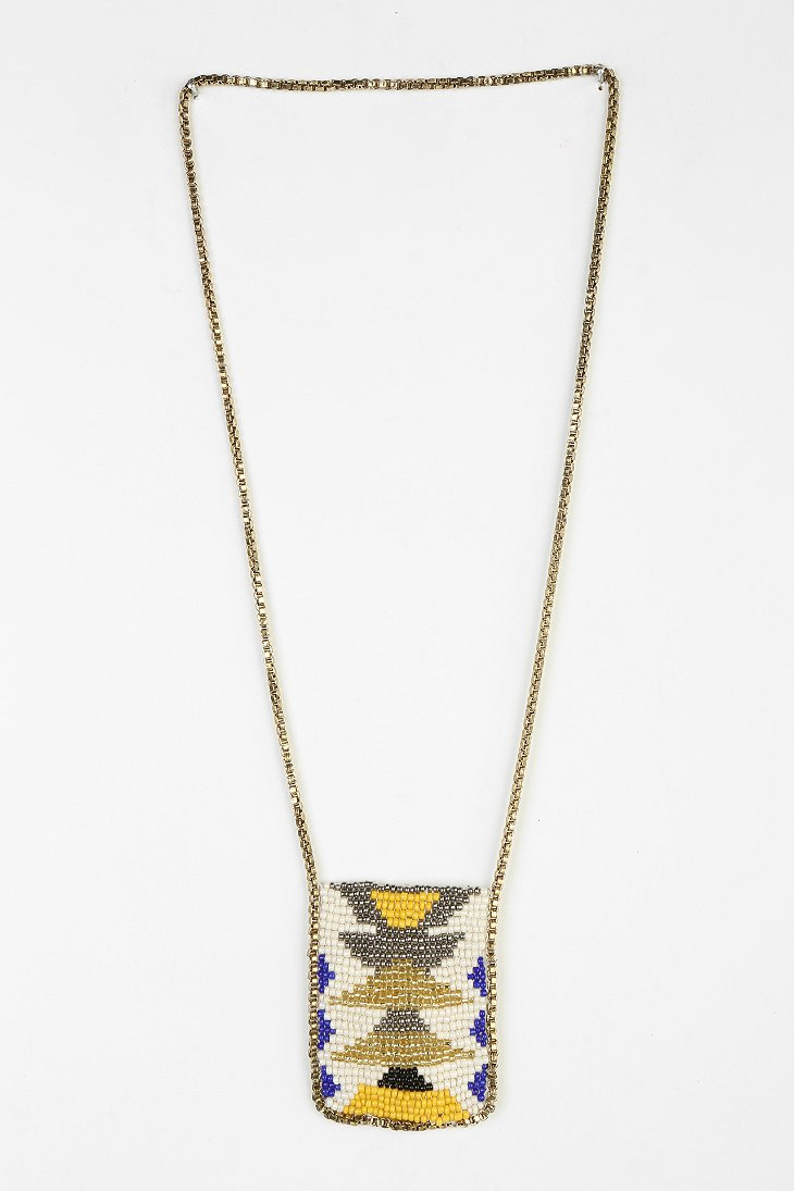Urban Outfitters Woven Seed Bead Necklace in White - Lyst