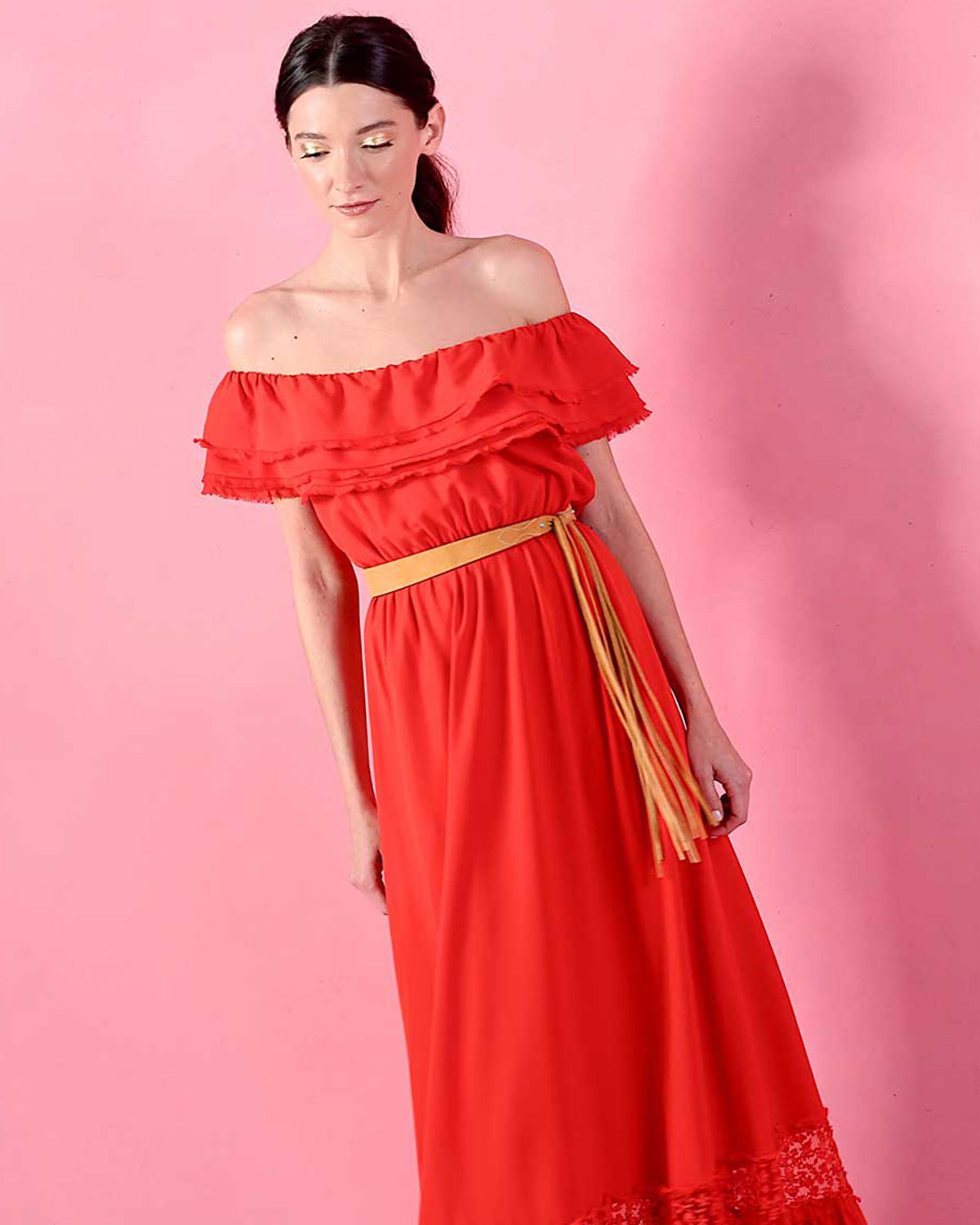 alice and olivia red gown