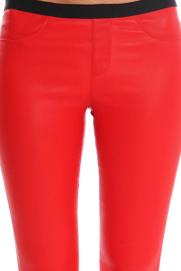Helmut Lang Leather Leggings Red | International Society of