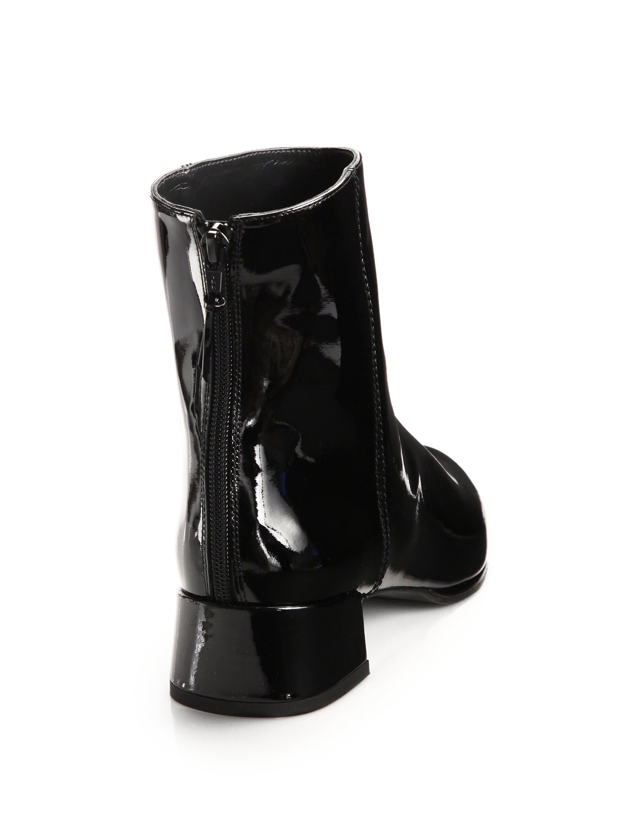 Stuart weitzman Patent Leather Ankle Boots in Black | Lyst