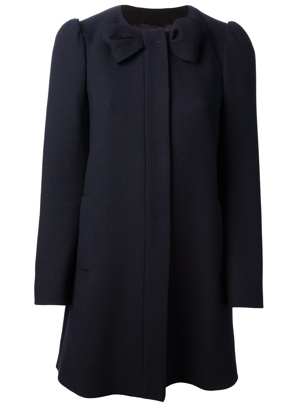 Lyst - Red Valentino Bow Coat in Black