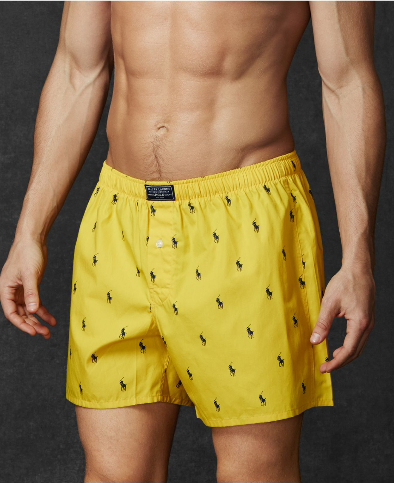 Polo Ralph Lauren Allover Pony Player Boxers in Yellow for Men | Lyst