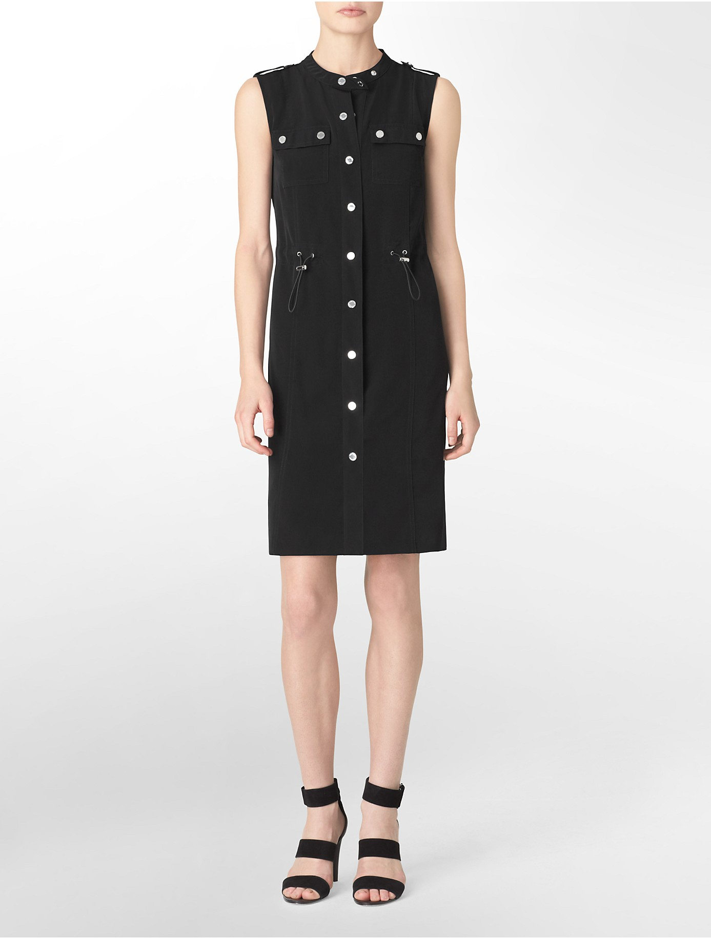 calvin klein vest dress with button