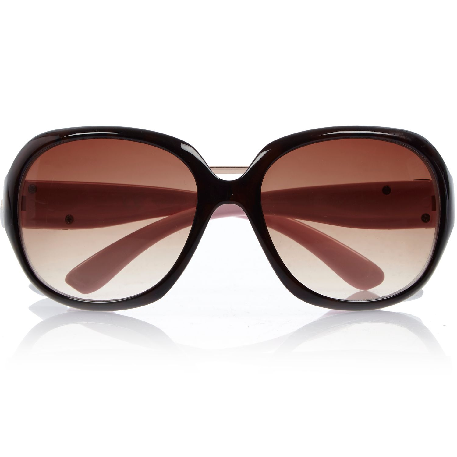 river island pink girls pink oversize brown tinted sunglasses product 0 841845223 normal