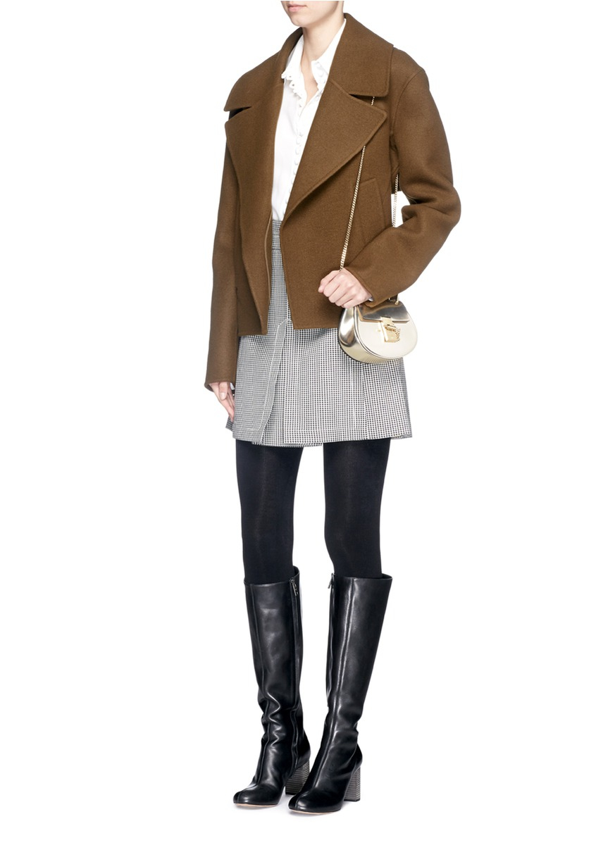 Chlo \u0026#39;drew\u0026#39; Nano Mirror Leather Shoulder Bag in Beige (Metallic ...  
