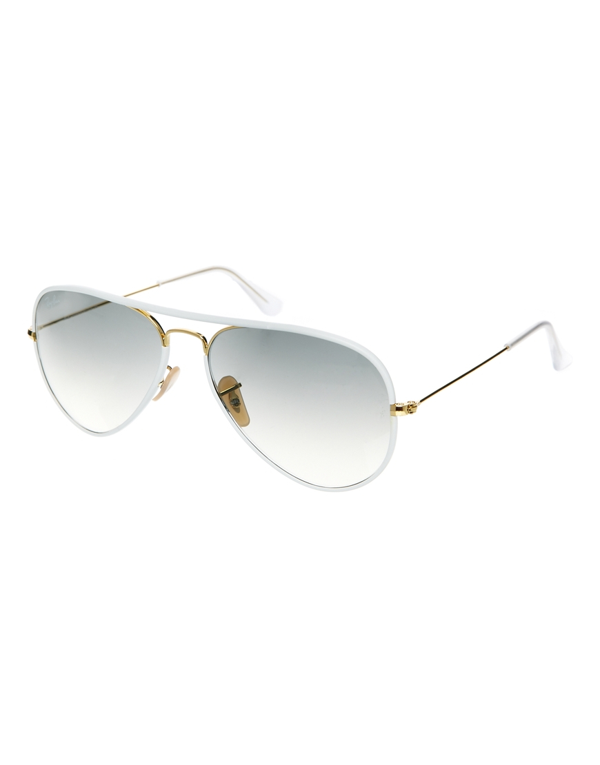 RayBan Aviator Sunglasses in White for Men Lyst