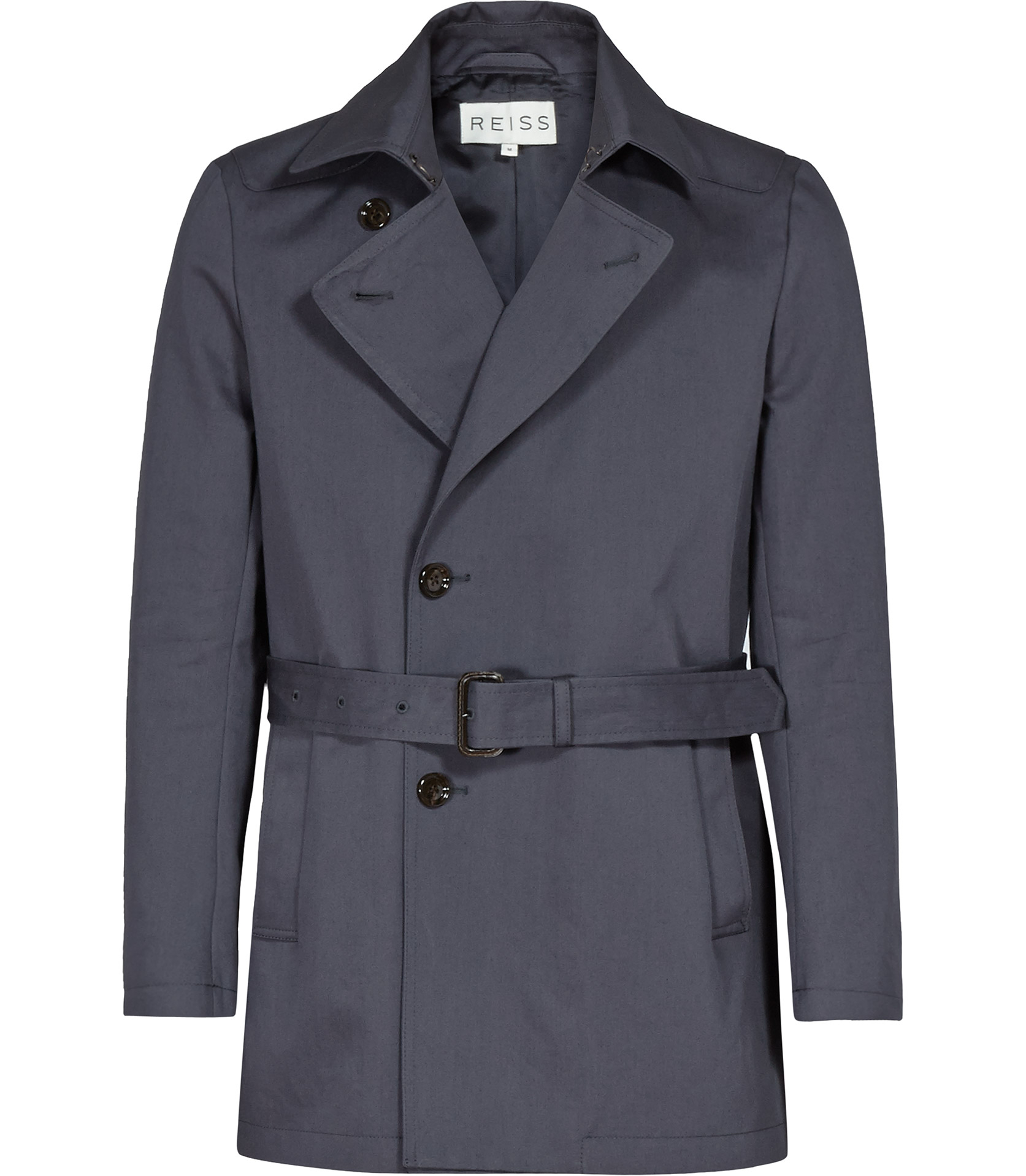 Reiss Sphere Belted Trench Coat in Blue for Men - Lyst