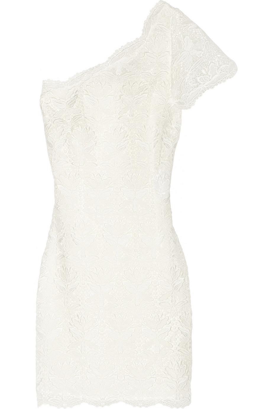 Emilio Pucci One-Shoulder Macramã© Lace Mini Dress in White - Lyst