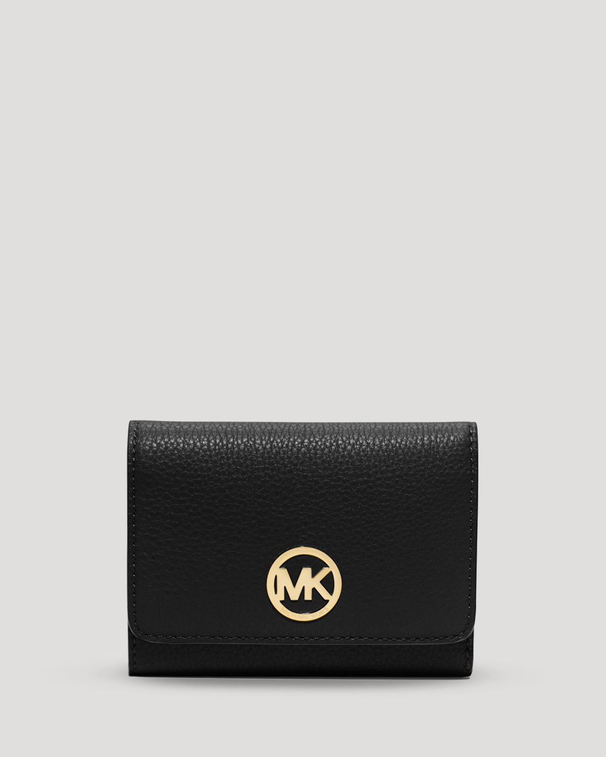 MICHAEL Michael Kors Leather Wallet Fulton Medium TriFold in Black