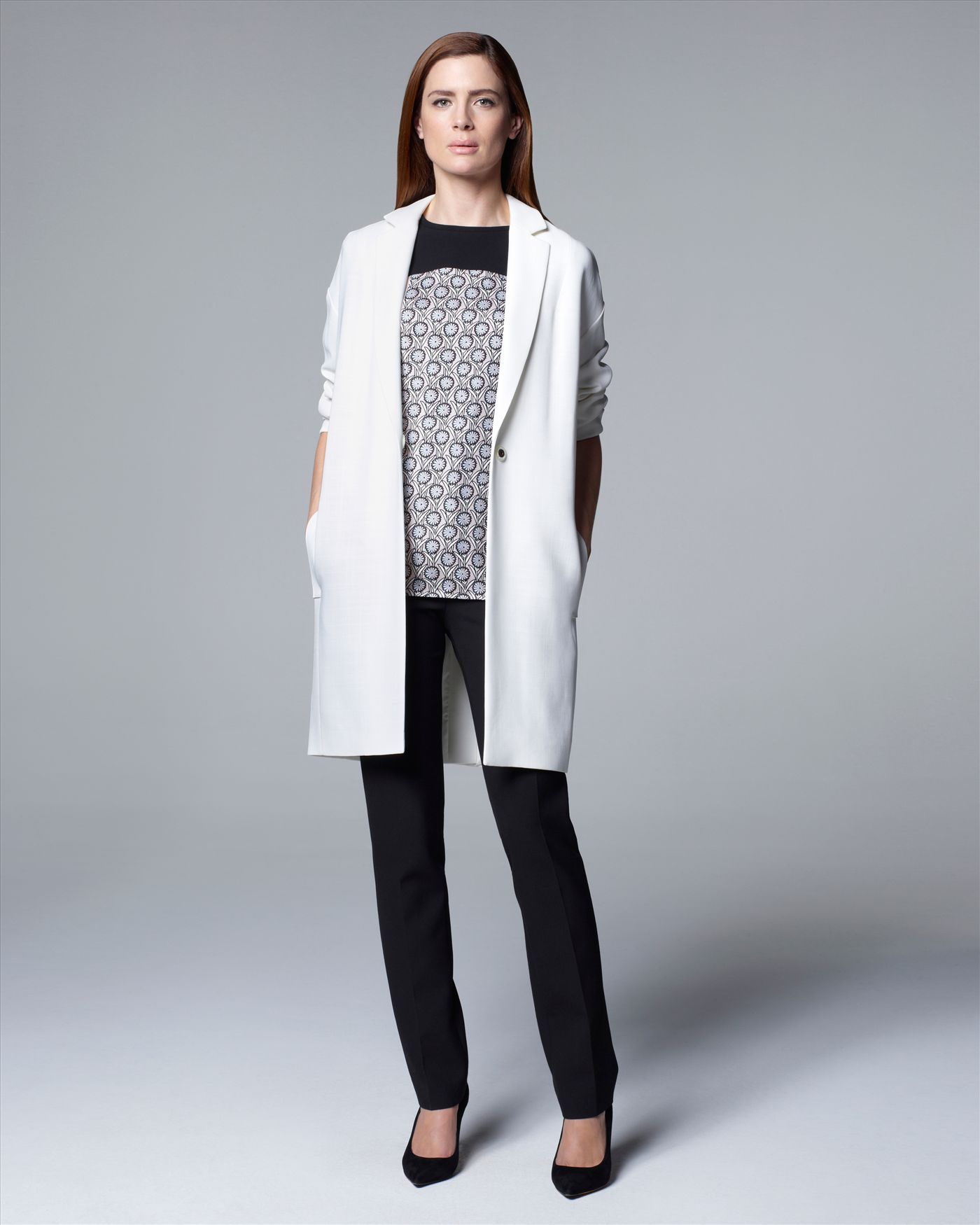 Lyst Jaeger Textured Summer Coat in White