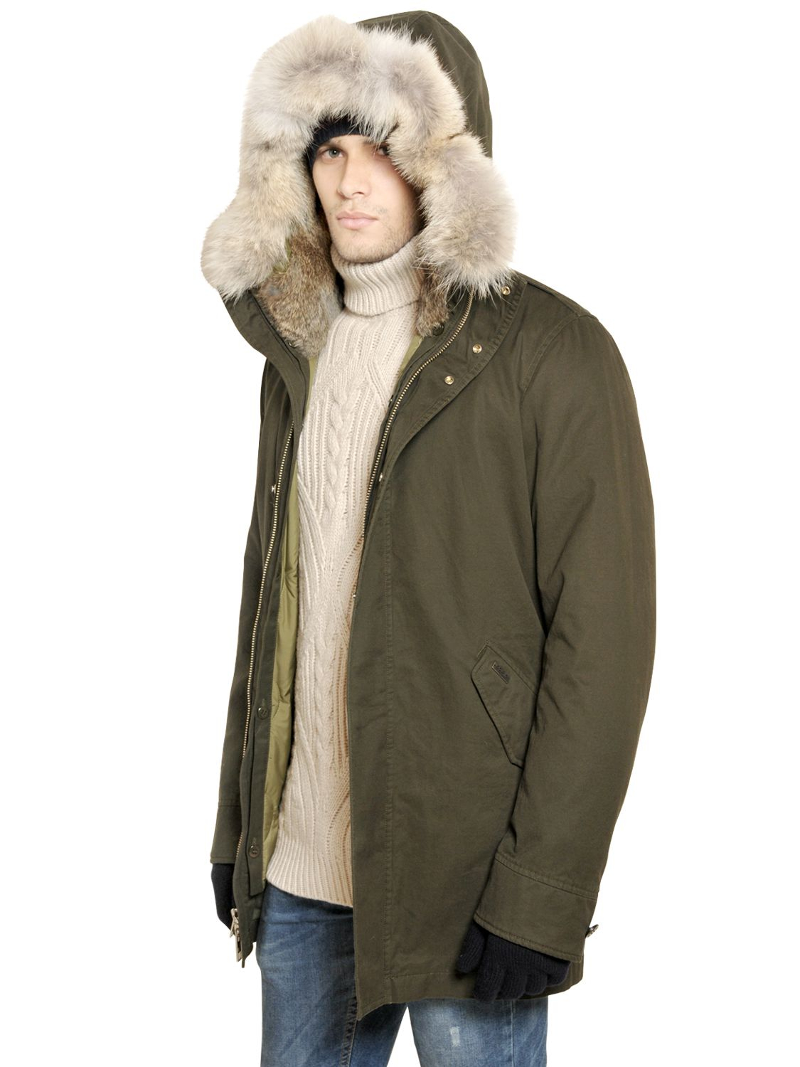 Woolrich Eskimo Cotton Parka in Military Green (Green) for Men - Lyst