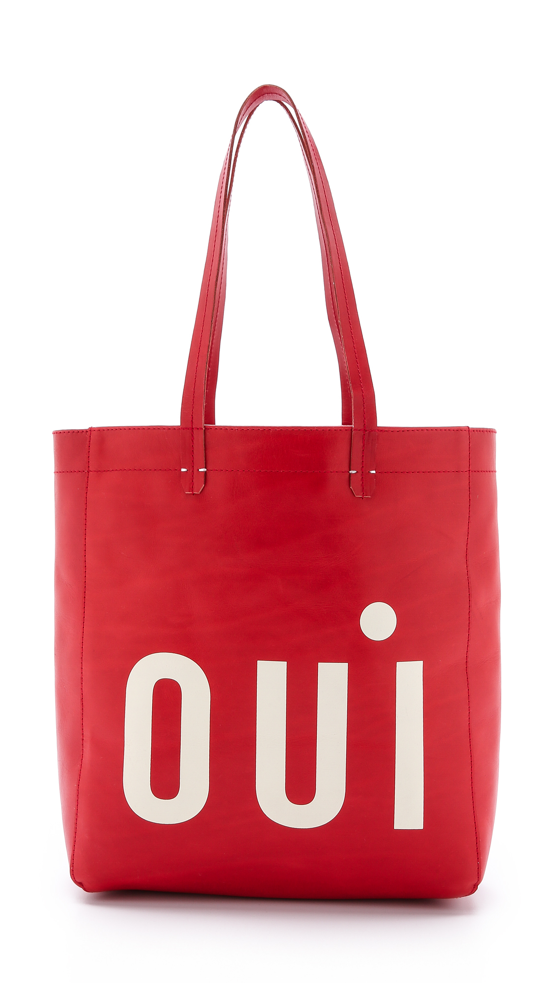 Clare V. Fabric Knotted Tote Bag - Red Totes, Handbags - W2436156