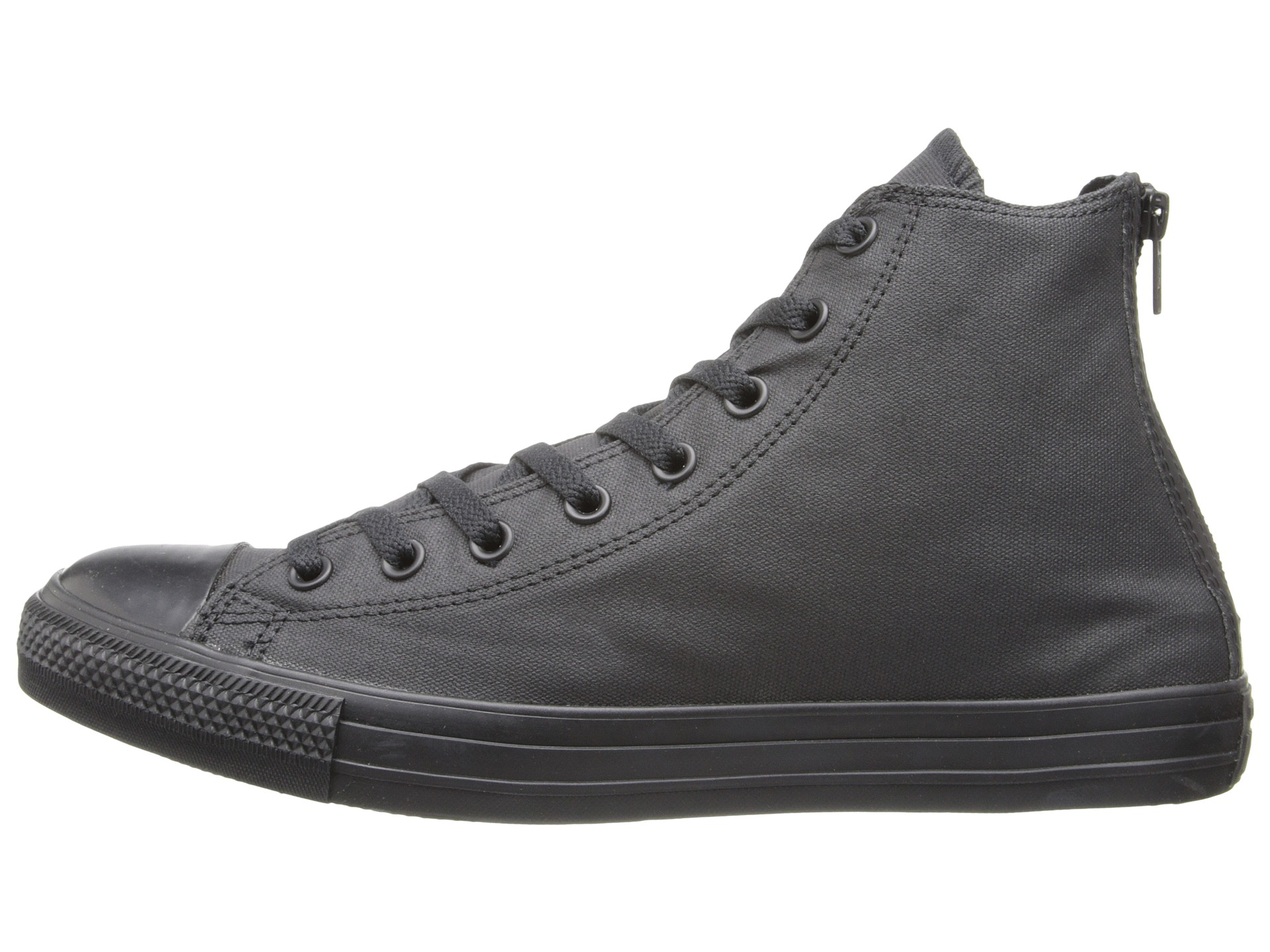 Converse Chuck Taylor All Star Matte Back Zip Hi in Black | Lyst