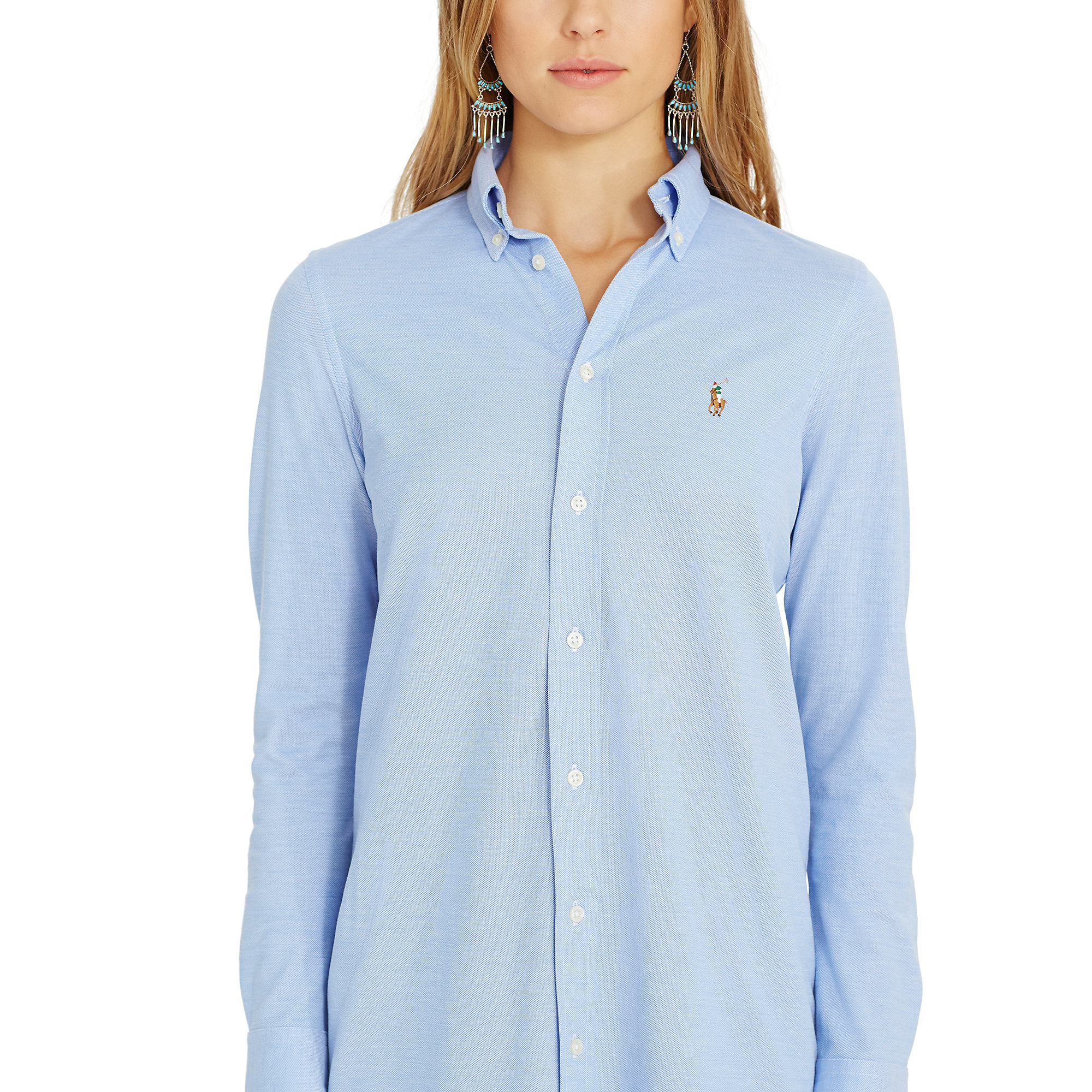 golf Fade out wax Polo Ralph Lauren Knit Oxford Shirtdress in Blue | Lyst