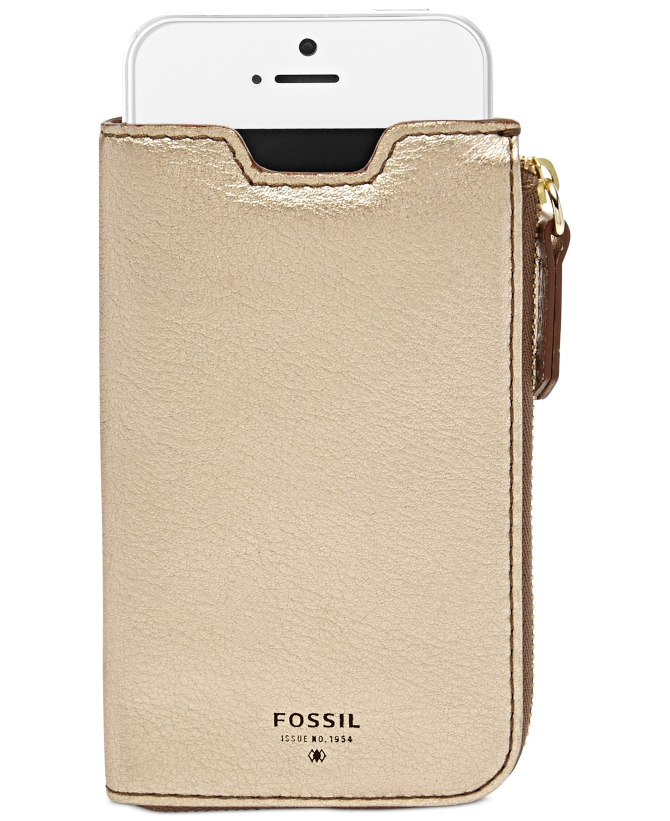 Fossil Sydney Leather Phone Sleeve Wallet in Metallic Gold (Metallic) - Lyst