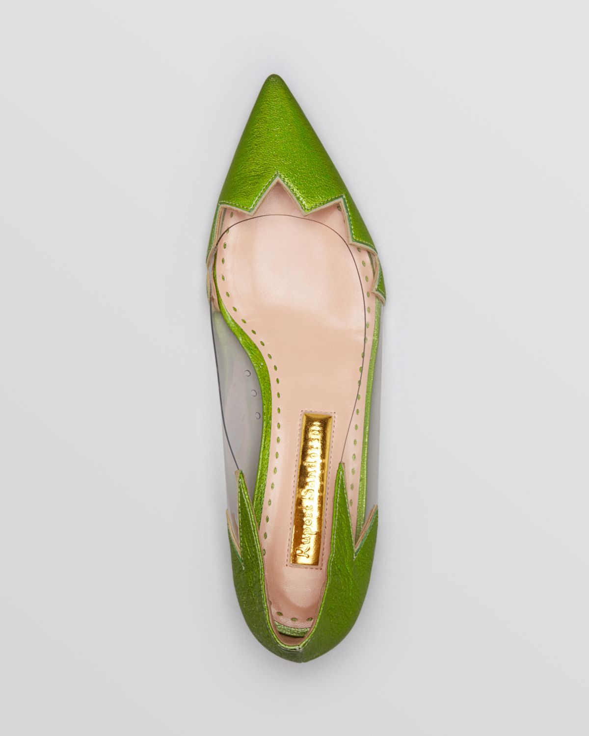 green pointed toe flats