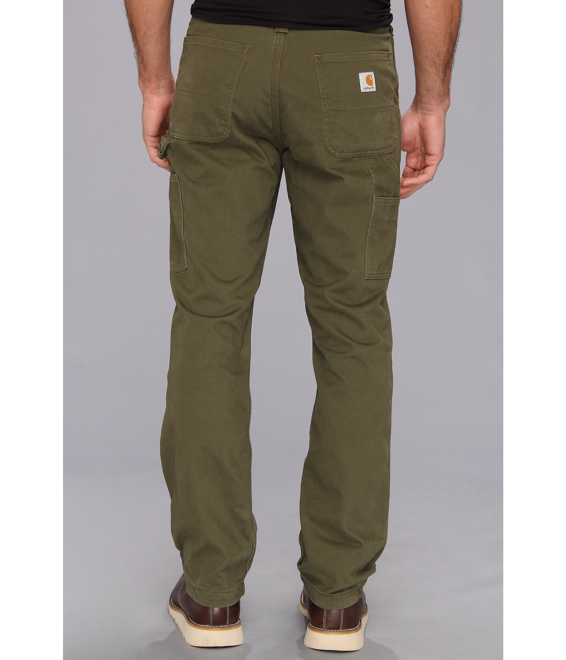 Carhartt Washed Dungaree Flannel Lined Pant in Army Green (Green) for Men Lyst