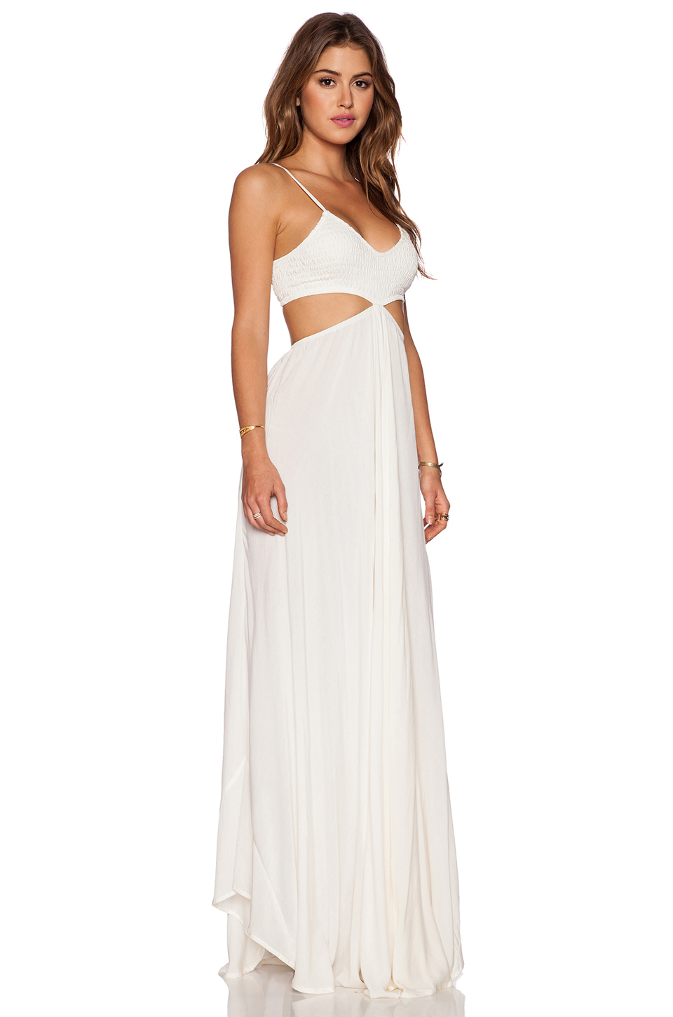 indah innocence cutaway maxi dress