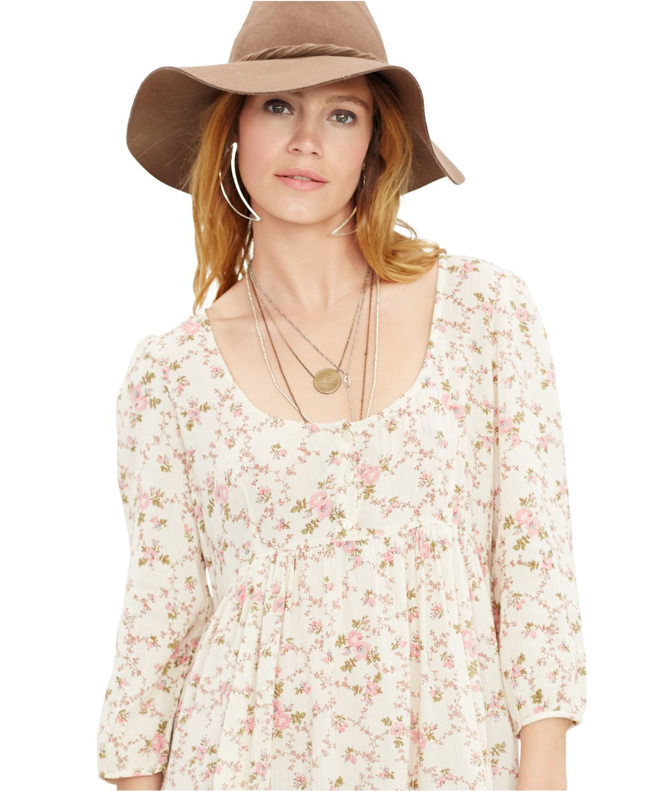 Cotton Floral-print Babydoll Dress | Lyst