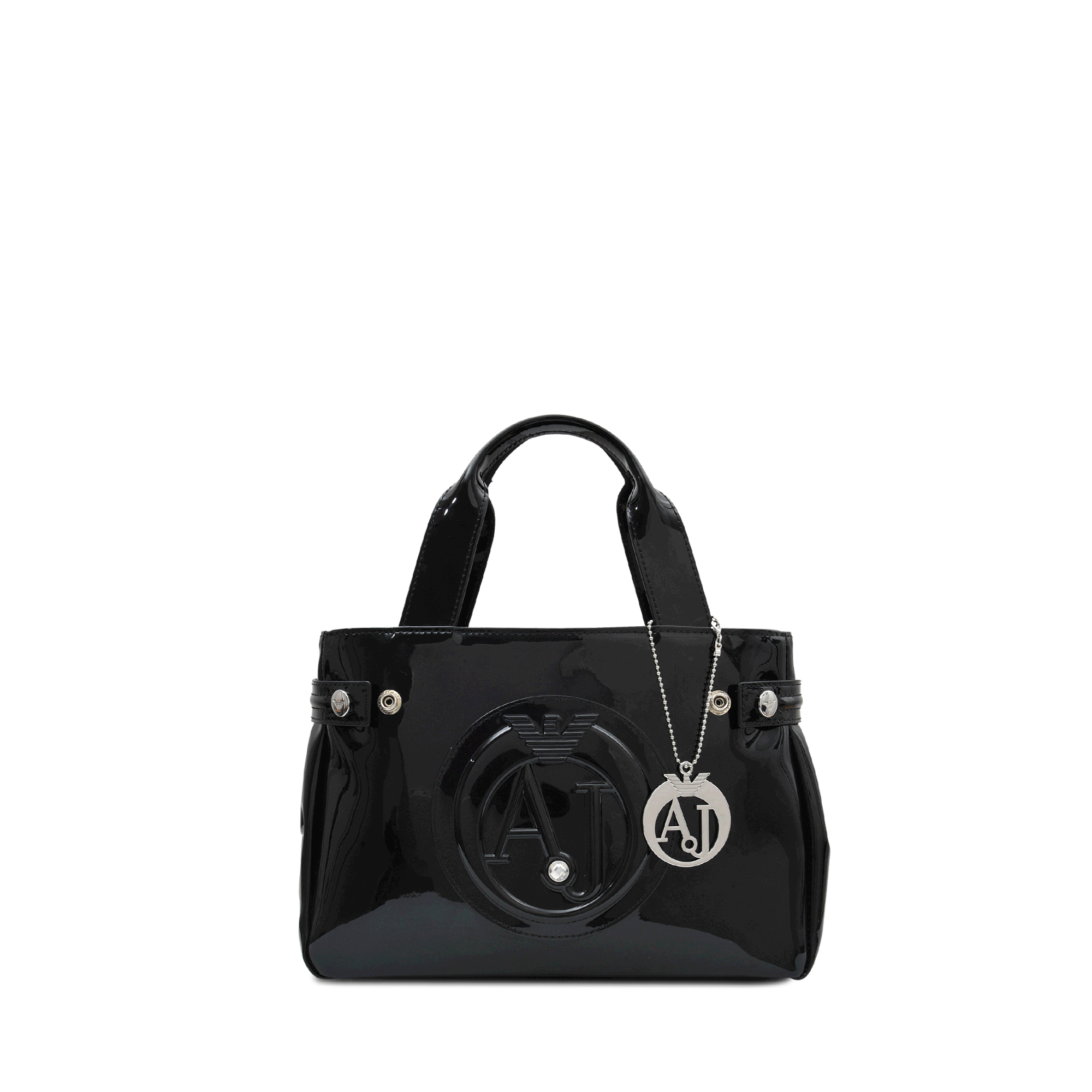 armani jeans patent tote bag